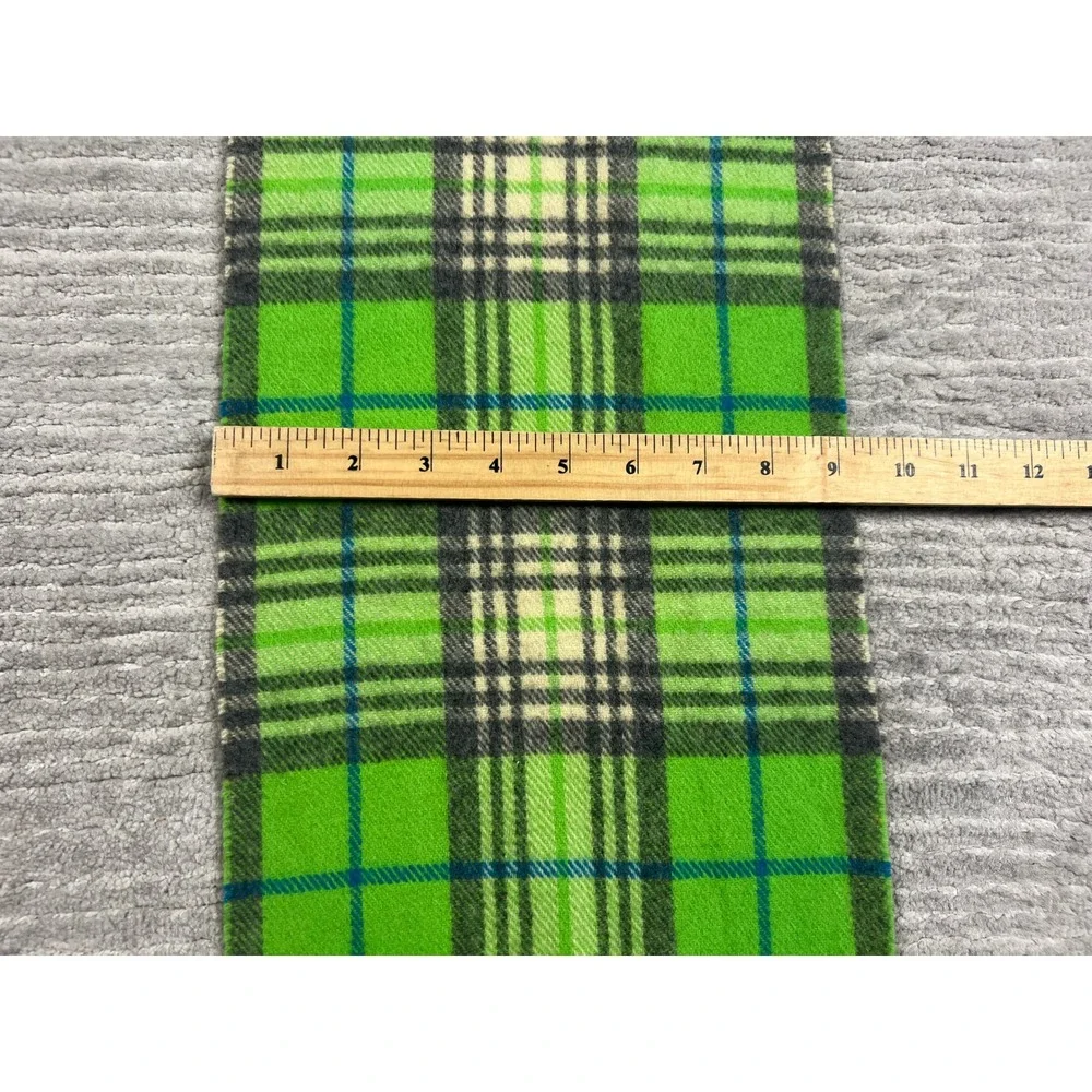 Gap Scarf Unisex OS Green Plaid 100% Wool Made in Italy Fringe 248003-01-1